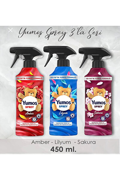 Yumoş Yumoş oda ve giysi spreyi 3 lü set