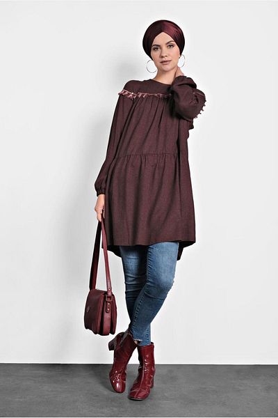 Alvina Sequined Tunic with Sequins and Tassels 40116