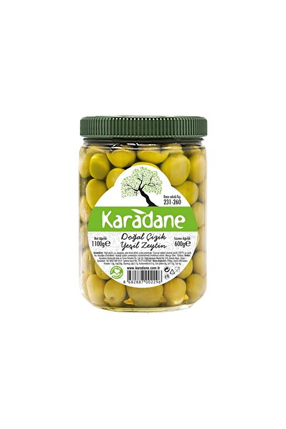 Karadane Doğal Çizik Yeşil Zeytin 231-260 Kalibre 600 g e