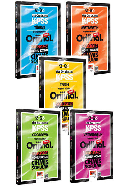 Yargı Yayınları 2026 KPSS Lise-Önlisans Türkçe-Matematik-Tarih-Coğrafya-Vatandaşlık 2010-2024 Çıkmış-5 KİTAP-SET