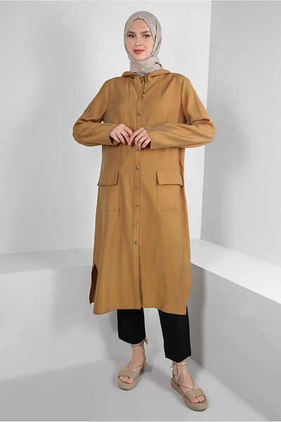 Alvina BUTTONED TUNIC WITH HOODED BUTTON 43814