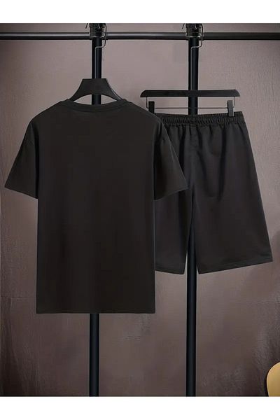 PENTHİLUS Men's Casual Summer T-Shirt and Shorts, Bear Pattern,