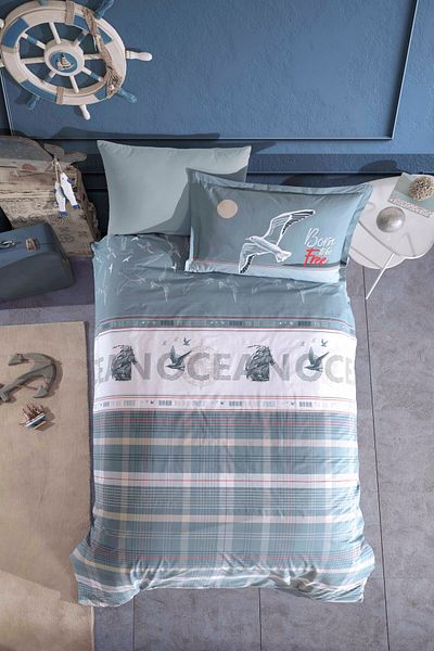 Clasy Set cuvertură de pilota unică Ranforce 100% bumbac Ocean
