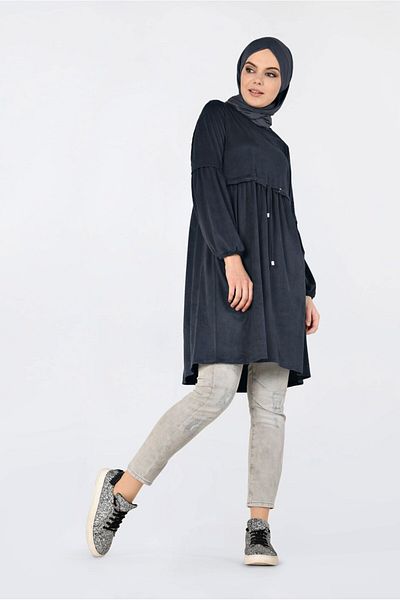 Alvina Τουνίκ Nubuck με πτυχωτό μέση 4791