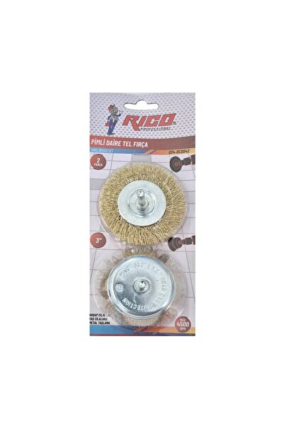 Rico 024-RC0042 Pimli Daire Çelik Tel Fırça 2 Parça