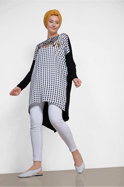 Alvina 4059 Model Printed Square Tunic