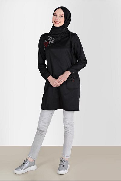 Alvina SHOULDER BUBBLE DETAIL EMBROIDERED TUNIC 42541
