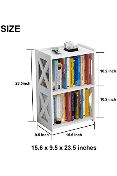 Generic White Pvc 3-tier Side Table And Small Bookshelf – Bedside Nightstand For Bedroom, Living Room