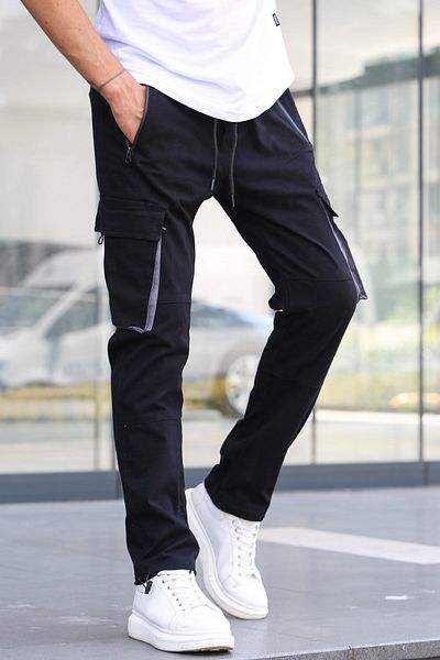 Madmext Μαύρο παντελόνι Jogger Pocket Cargo 5791