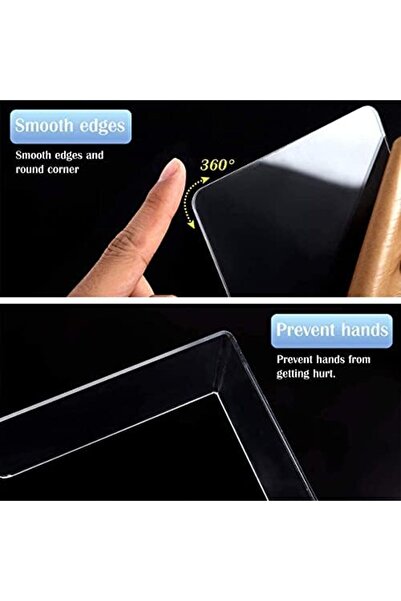 Generic Set Of 8 Clear Acrylic Heavy Duty Bookends For Shelves, Office, Library – 7.3" X 4.8" X 4.8"