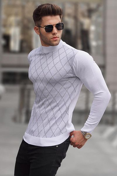 Madmext Ecrufarbener Rollkragenpullover 5785