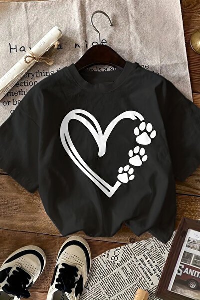 MYADA Μπλουζάκι μεγάλου μεγέθους με χαριτωμένο πόδι και καρδιά ειδικής σχεδία...