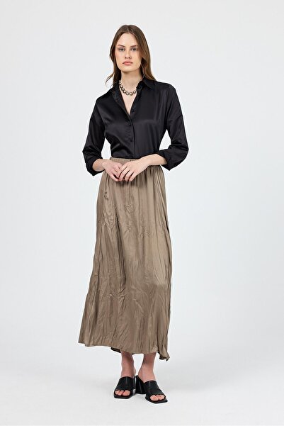 Rays Хакі Крашлі Зморшкувата Тканина Спідниця 9470