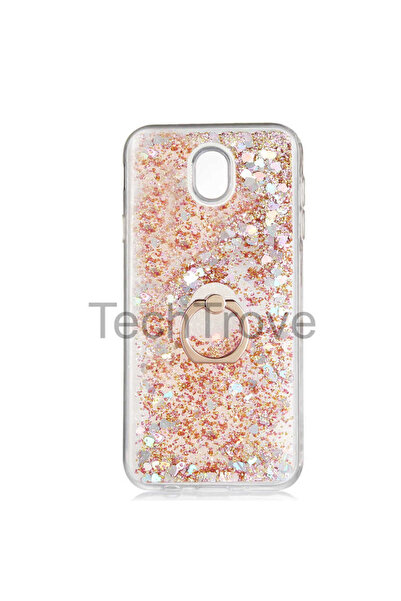 TechTrove Samsung Galaxy J7 Pro Kılıf Simli Sıvılı Tasarım Kamera Koruma Çıkı...