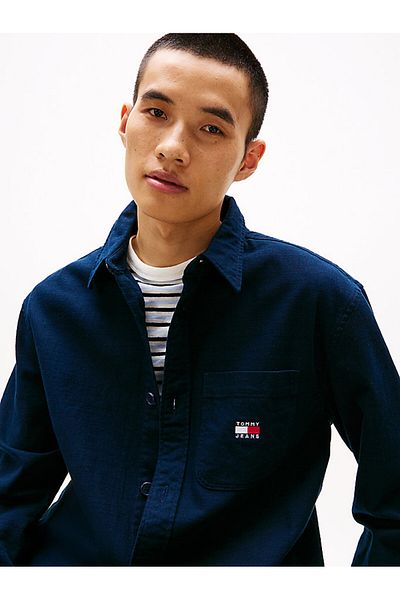 Tommy Hilfiger TJM Coton Slub LS Overshirt Ext - Pohodlný střih