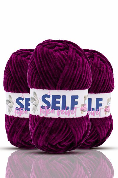 Self 3 Pack Plum Velvet Yarn, Amigurumi, Toy, Blanket Hand Knitting Yarn, Kitten Velvet