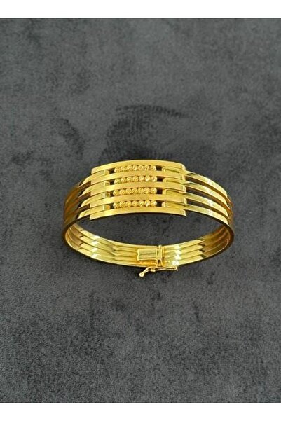 TUNCAY KUYUMCULUK KALIN KELEPÇE DORİKALI KABURGA BİLEZİK 14 AYAR