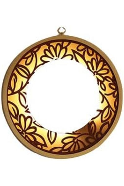 Hosoncovy decorative wall mirror, LED, metal/glass, gold/black, 30 cm
