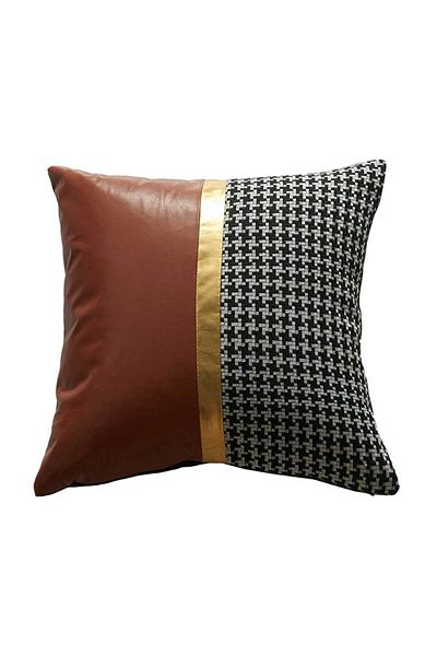 Homelux Decorative pillowcase 45x45 cm, half chocolate model, black/white/brown/gold