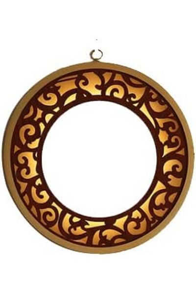 Hosoncovy Decorative Wall Mirror, Led, Metal/glass, Gold/black, 30 Cm