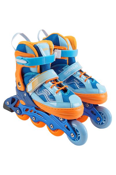 ACTION ONE Set de role Desire, cu casca, protectii si geanta transport, reglabile, marimea L (39-42), blue