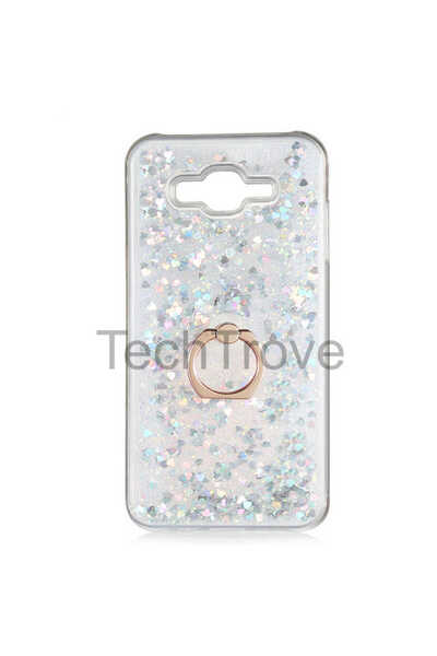 TechTrove Samsung Galaxy J7 Kılıf Simli Sıvılı Tasarım Kamera Koruma Çıkıntıl...