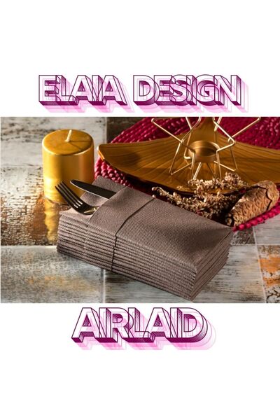 elaia Airlaid Pocketed Fabric Feeling 1/8 Waiter Folded Napkin 20 Pieces