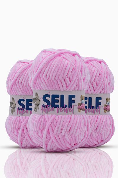 Self 3 Pack Pink Velvet Yarn, Amigurumi, Toy, Blanket Hand Knitting Yarn, Kitten Velvet
