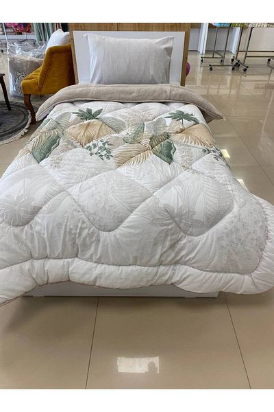 Sudemhome Single Double Sided Luxury Welsoft Elite Quilt Soft Fleece Quilt and Pillowcase Alena Beige