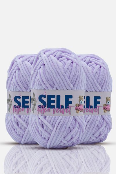 Self 3 Pack Lilac Velvet Yarn, Amigurumi, Toy, Blanket Hand Knitting Yarn, Kitten Velvet