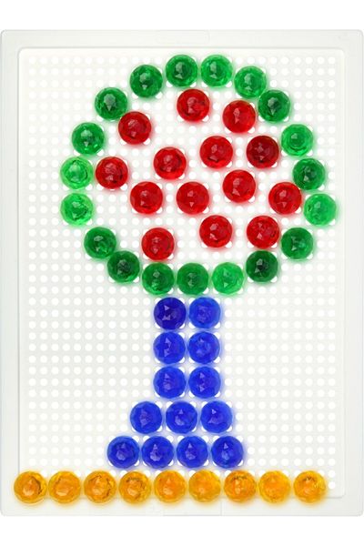 LENA Multicolor mosaic Lena, transparent/pearl, 80 pieces, 4 colors, 15 mm