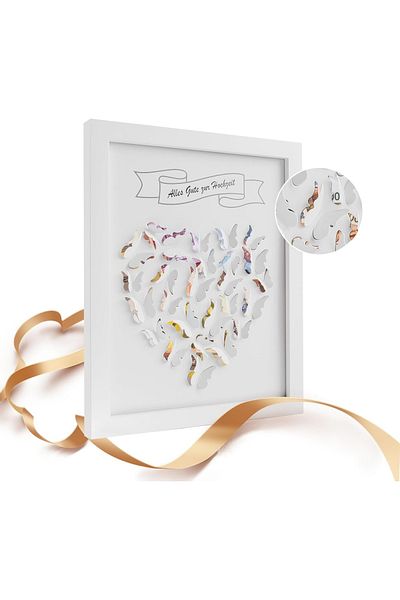 Finabol rama bani, lemn/plexiglas, alb/maro, 20 x 25 x 2 cm