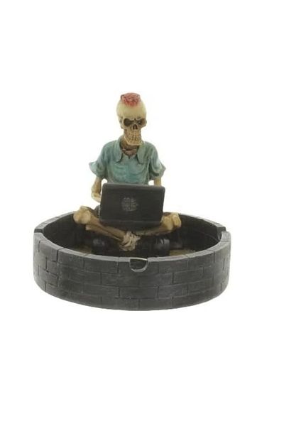 MIJOMA ashtray, plastic, gray, 9 x 11 x 8 cm