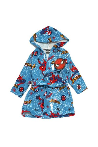 SPIDERMAN Children's bathrobe, hood and side pockets, multicolor, age 9-10 years, Spiderman