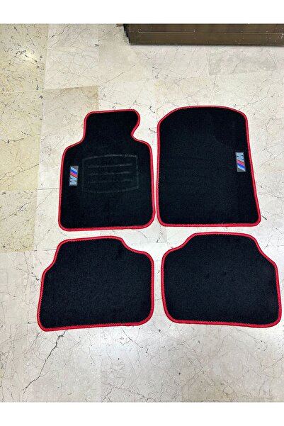 TİTANİKPARTS BMW 3 SERİSİ E30 E36 E46 E90 E92 F30 G20 M LOGOLU KIRMIZI DİKİŞ HALI PASPAS TAKIMI ÖN ARKA SET 4LÜ