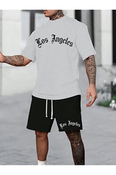 LAND MODA Set de tricou și pantaloni scurți cu mânecă scurtă, versatil, impri...