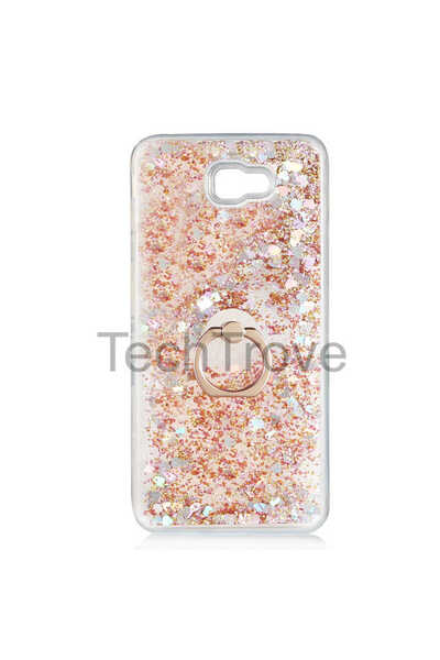 TechTrove Samsung Galaxy J7 Prime Kılıf Simli Sıvılı Tasarım Kamera Koruma Çı...
