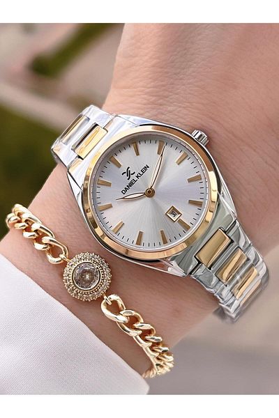 Daniel Klein Steel Band 30 Mt Water Resistant Women's Wrist Watch+Bracelet Bfg.10757X6