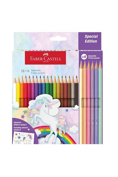 Faber Castell Faber-castell Unicorns 18 6 Colors Colored Pencil Set