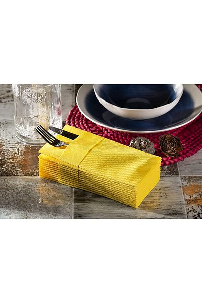 elaia Airlaid Pocketed Fabric Feeling 1/8 Waiter Folded Napkin 20 Pieces