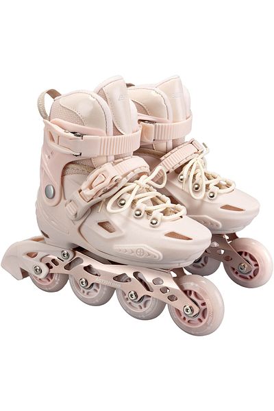 ACTION ONE Set de role Pastel Tan, cu casca, protectii si geanta transport, roti luminoase, marimea S (28-31)