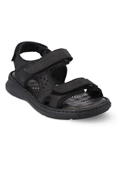 Forelli Bruce-g Erkek Sandalet Comfort Siyah Nubuk