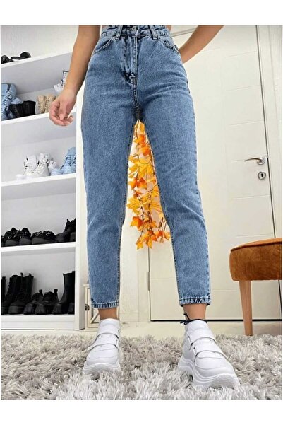 Birru Butik بنطلون جينز نسائي عالي الخصر من Mom Jean