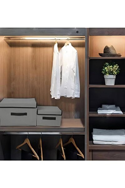 Generic صندوقان من القماش لتخزين الملابس مع أغطية، منظمان للخزانة، وحقائب ملابس، وصندوق تخزين ملابس قابل للطي