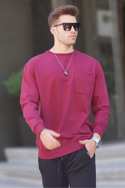 Madmext Φούτερ Claret Red Regular Fit Basic 6136