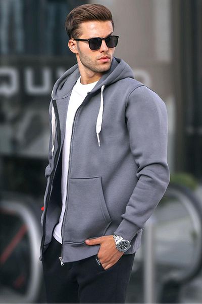 Madmext Мъжки суичър с качулка Smoked Hooded Regular Fit 6140