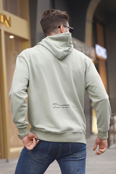Madmext Ανδρικό φούτερ Mint Green Hooded 6038