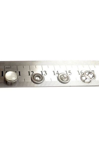 Koza 9.5 Mm Stainless Steel Click Studs - Set of 4 with Pearl Cover