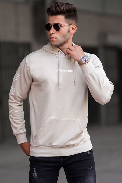 Madmext Beiges bedrucktes Sweatshirt 5304