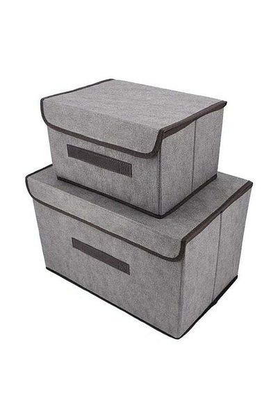 Generic 2 Pieces Fabric Storage Boxes With Lids, Garment Bags, Foldable Storage Boxes Organize